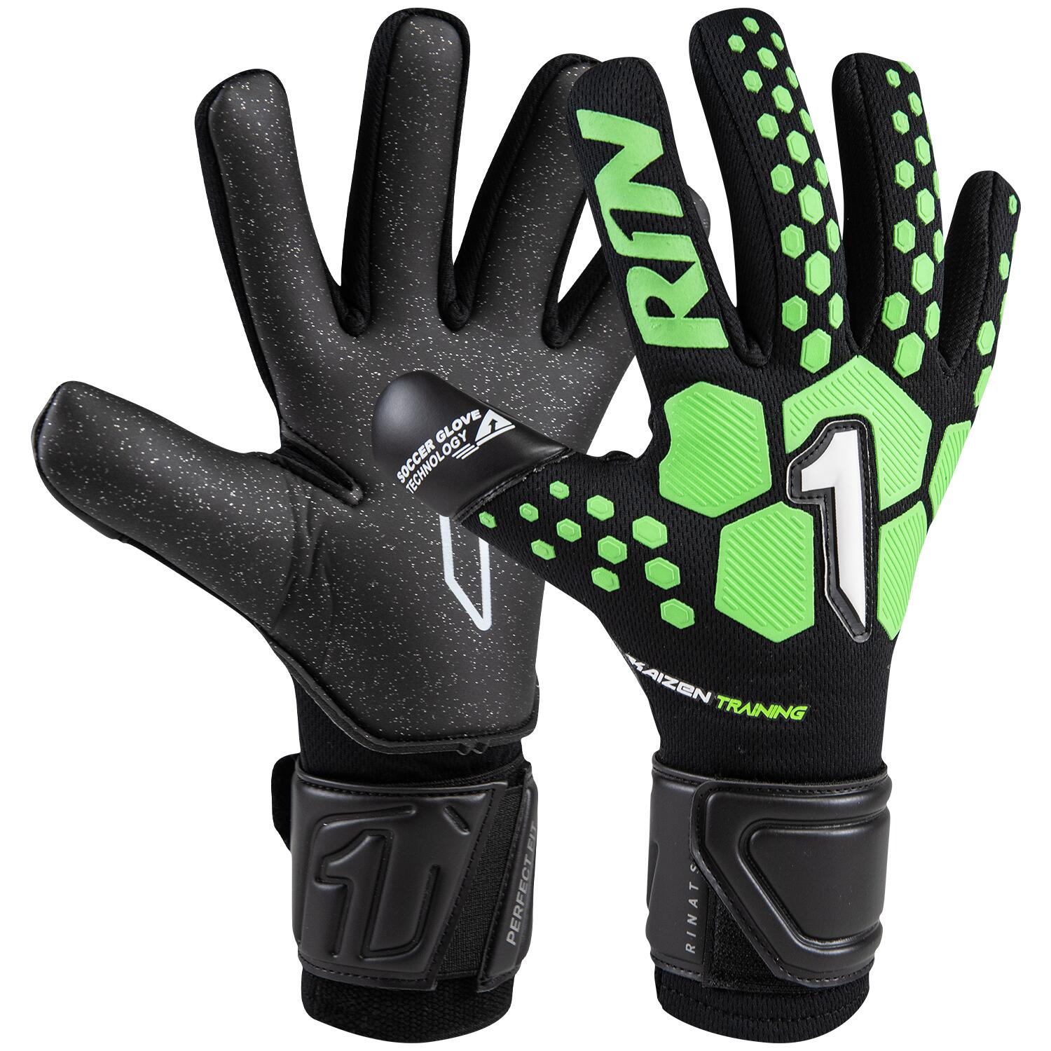 Rinat keeperhandschoen Kaizen training Zwart/Groen - 4 1/5