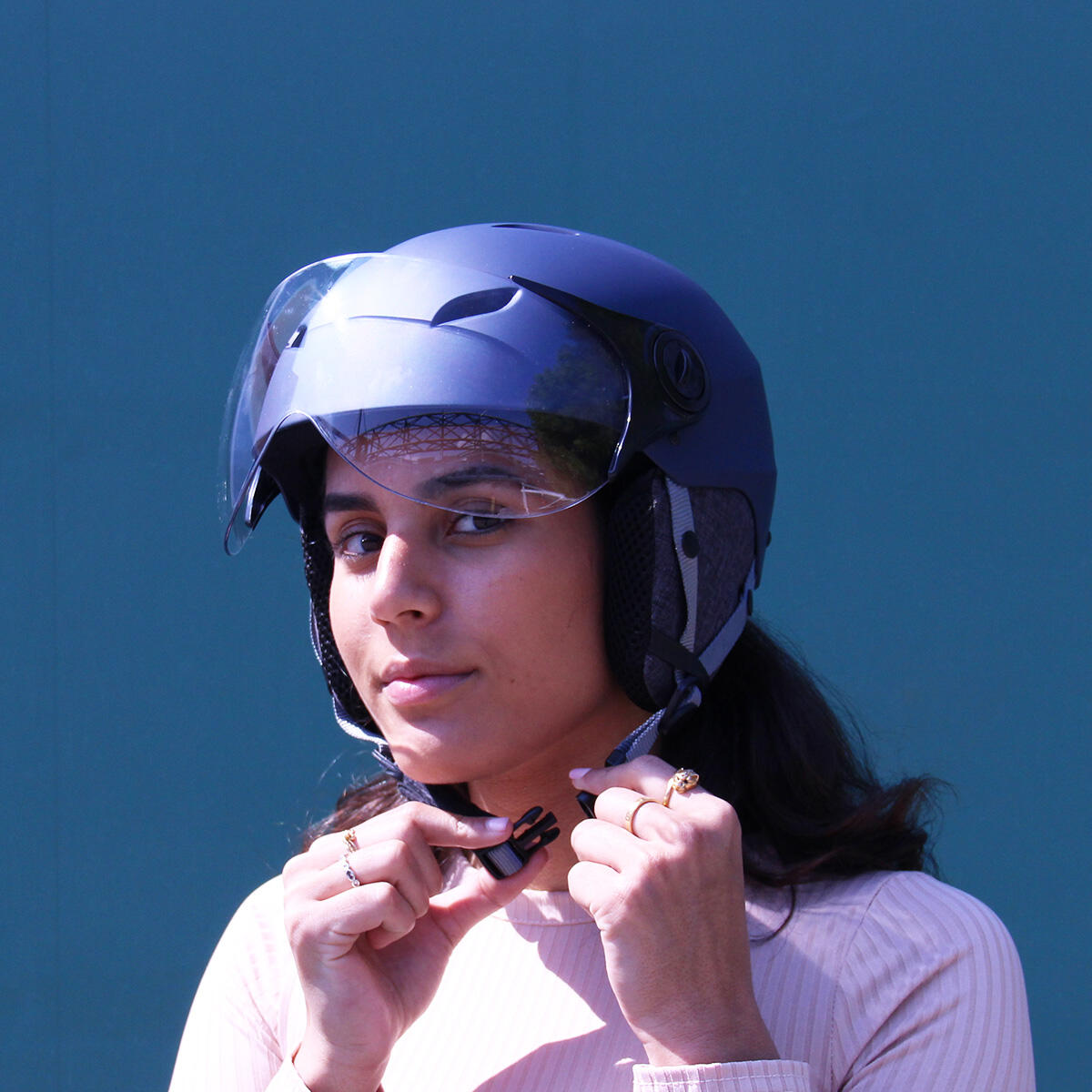 Casco YEEP.ME H.30 Vision LED Azul - LED y Visera para Bicicleta y Scooter 3/8