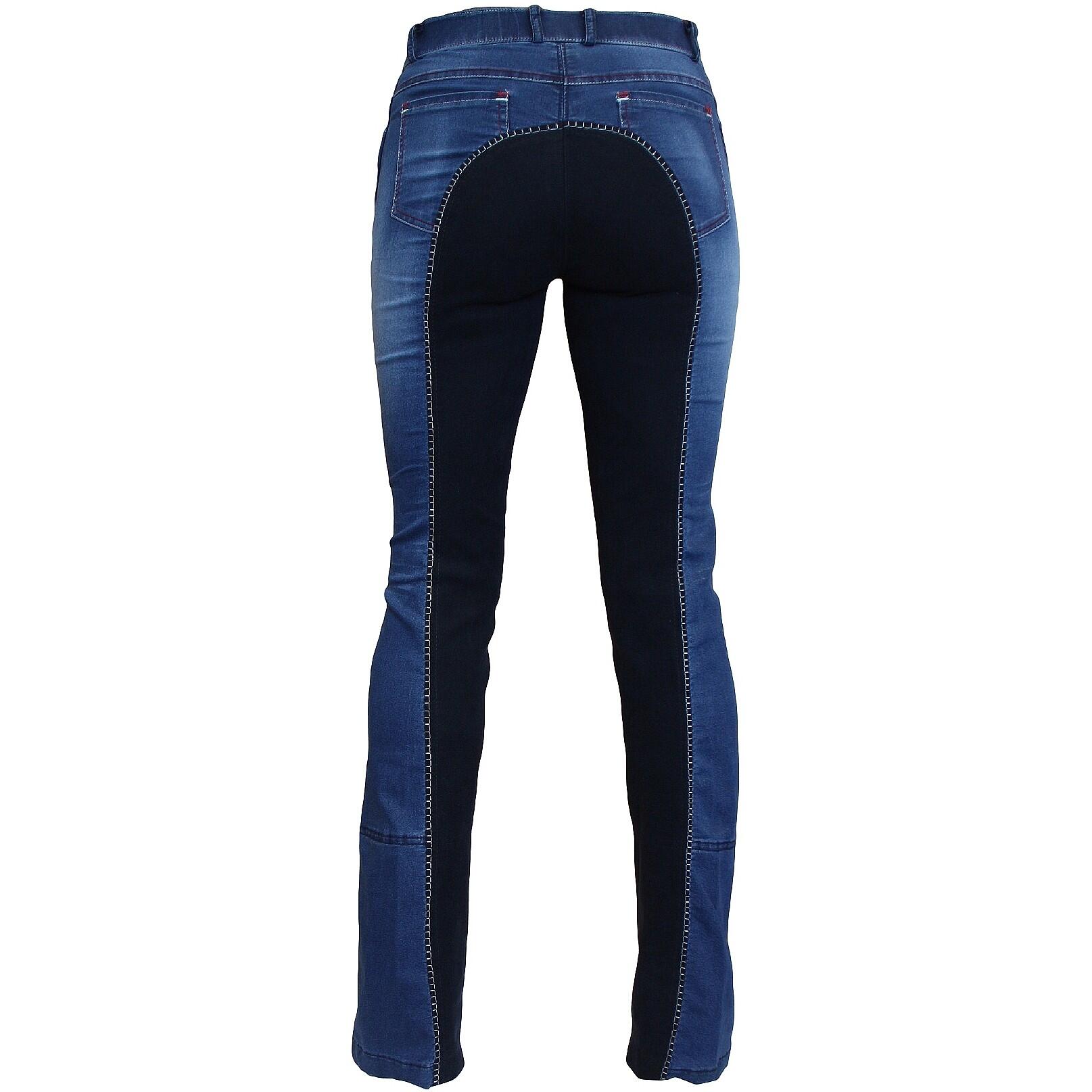 Kinder Jodhpur Reithose Vollbesatz SUMMER DENIM jeansblau/dunkelblau 3/7