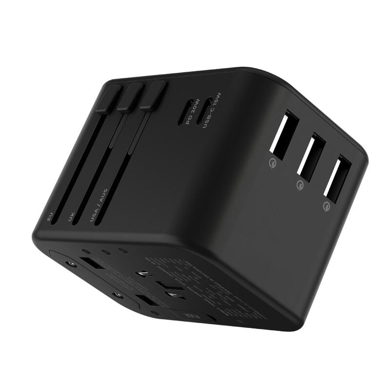 RollingSQUARE Universal World Plug mit 2 USB-C und 3 USB-A