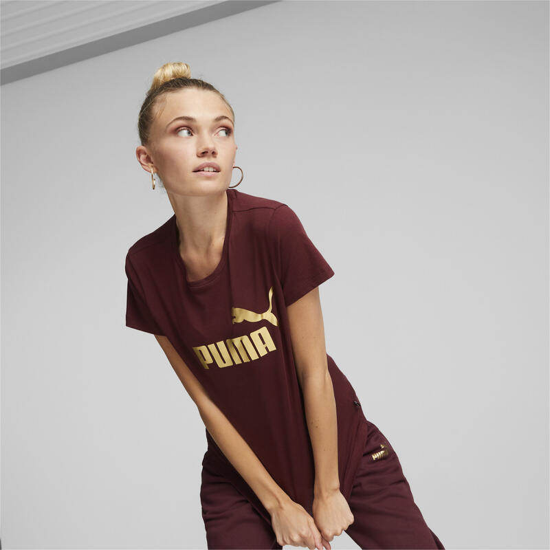 Camiseta Mujer PUMA Essentials+ Metallic Logo Morado