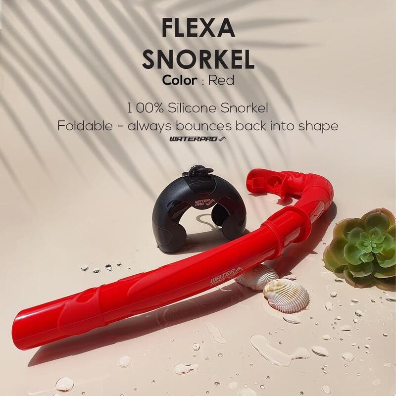 Flexa All Silicone Free Diving Snorkel - Red