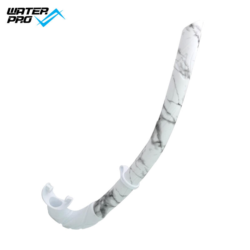 Flexa 全矽膠自由潛水呼吸管- 大理石白色