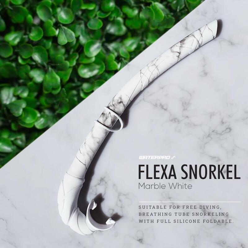 Flexa 全矽膠自由潛水呼吸管- 大理石白色