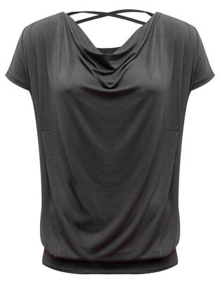 Yoga Shirt Flowing Batwing Ala Yoga Damen Grau Stretchig YOGISTAR
