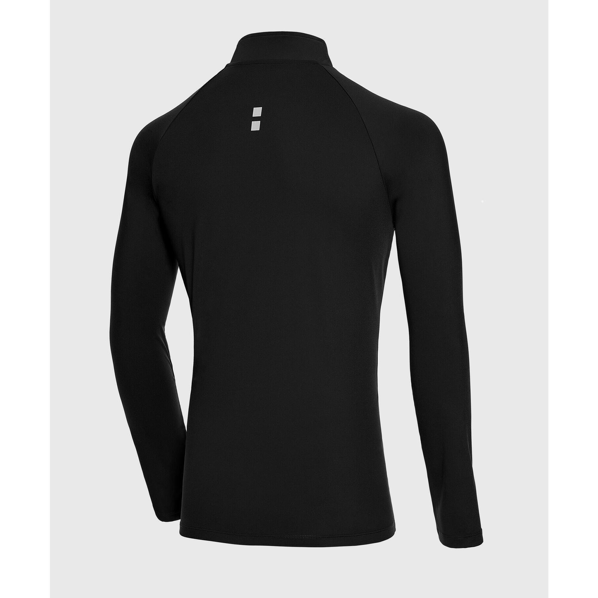 Performance Langarmshirt mit 1/4 Reißverschluss Tennis/Padel Herren Schwarzes 3/3