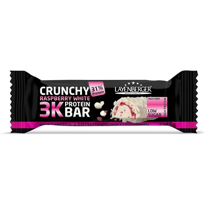 3K PROTEIN BAR CRUNCHY Raspberry White 15x45g