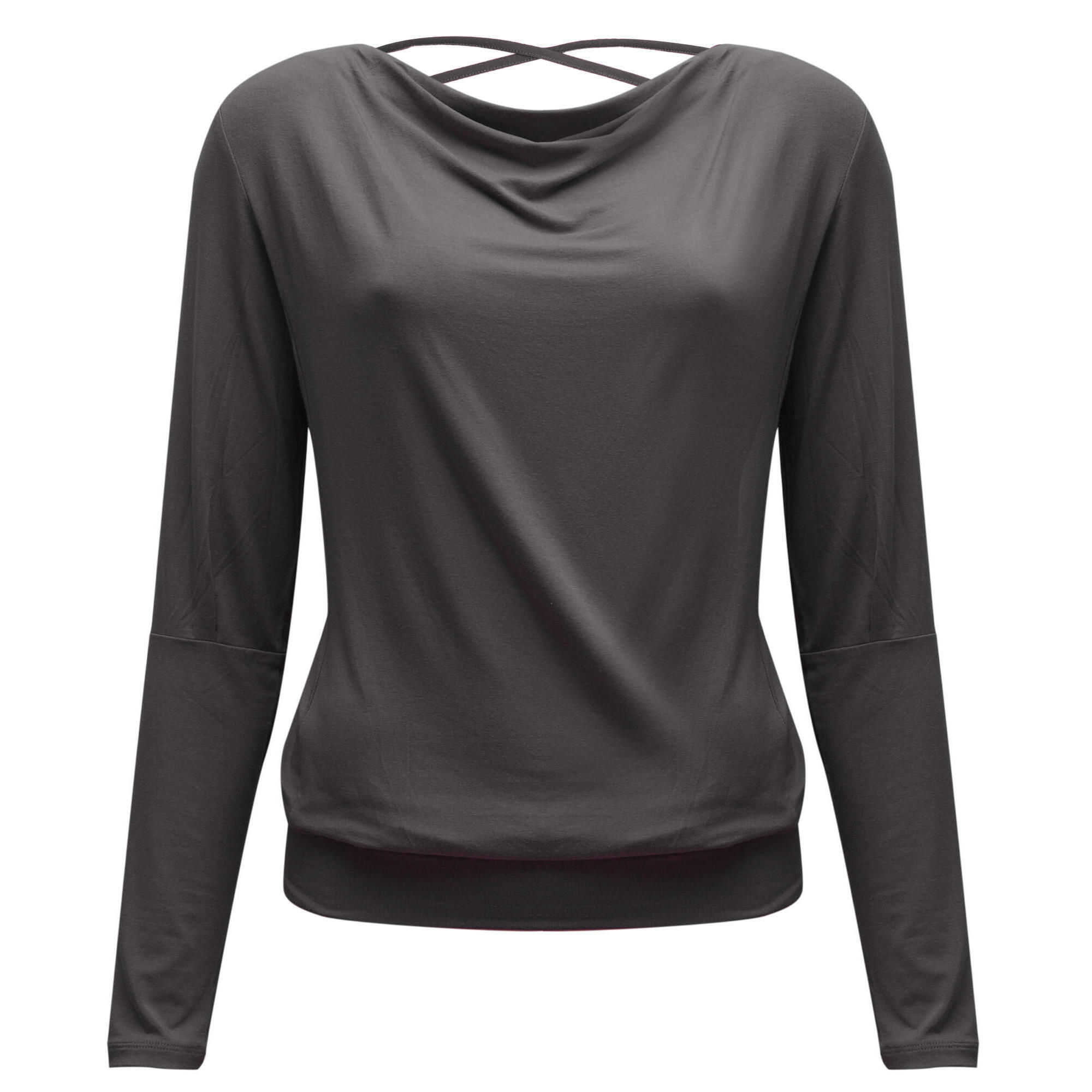 YOGISTAR Yoga Longsleeve Flowing Shakti Ala Yoga Damen Grau Stretchig YOGISTAR