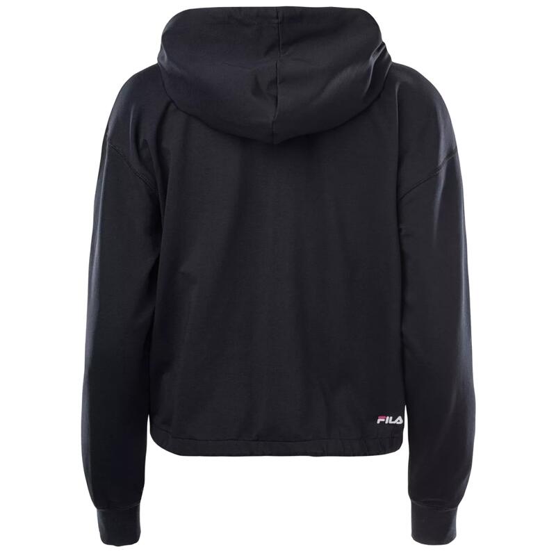 Női kapucnis pulóver, Fila Burdur Cropped Hoody, fekete