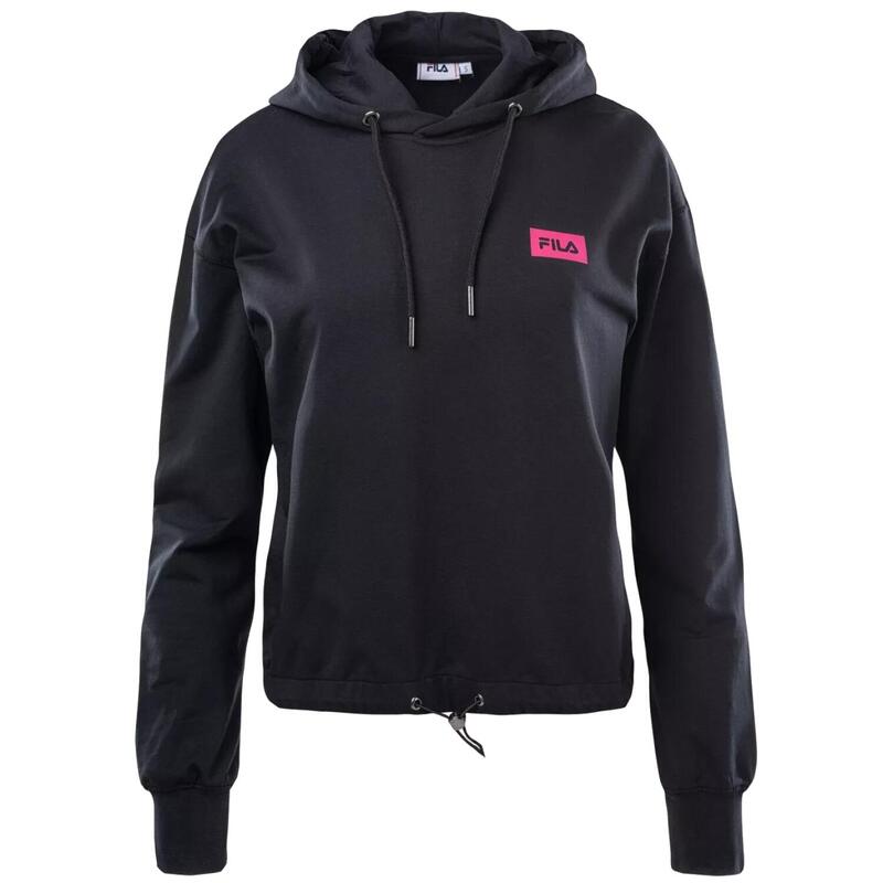 Női kapucnis pulóver, Fila Burdur Cropped Hoody, fekete