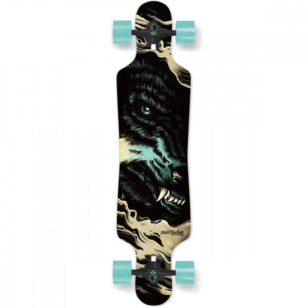 STREET SURFING Longboard FREERIDE 39" CURVE Wolf - artist series