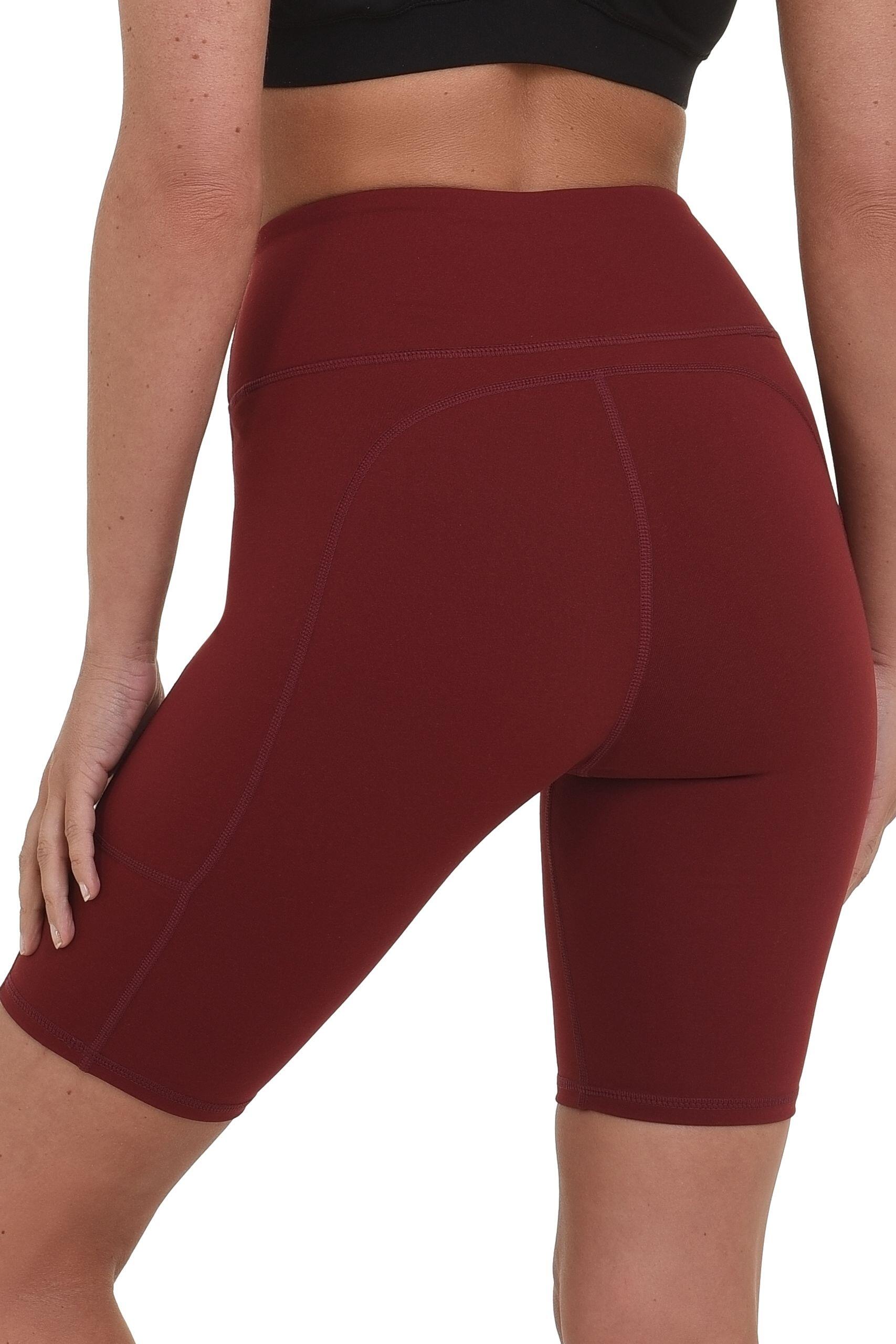 Women's Equilibrium Yoga Shorts - Cabernet 2/5