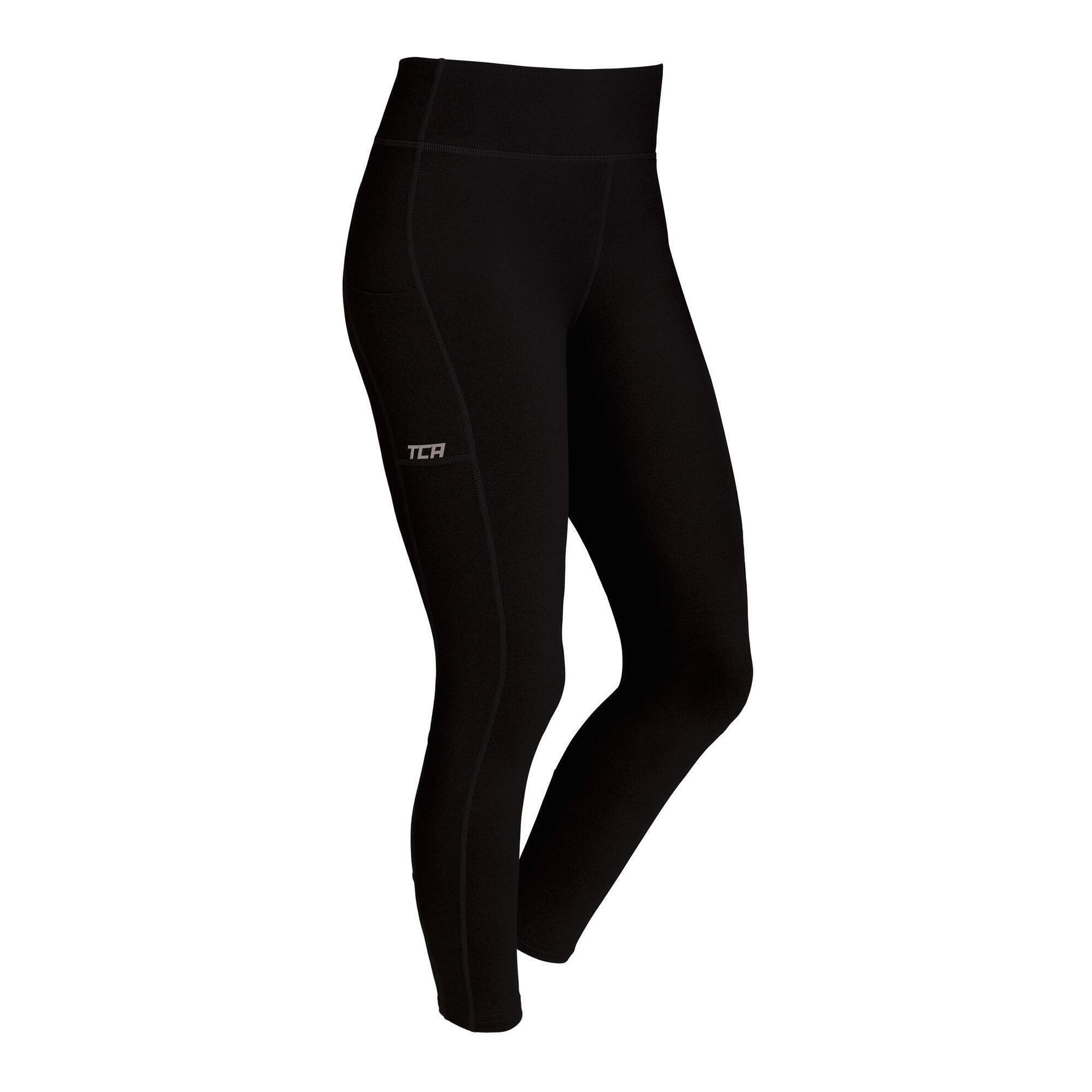 TCA Girls' Super Thermal Base Layer Leggings - Black Rock