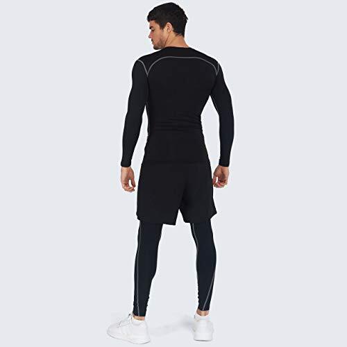 Men's Power Base Layer Compression Long Sleeve Top - Black 5/5