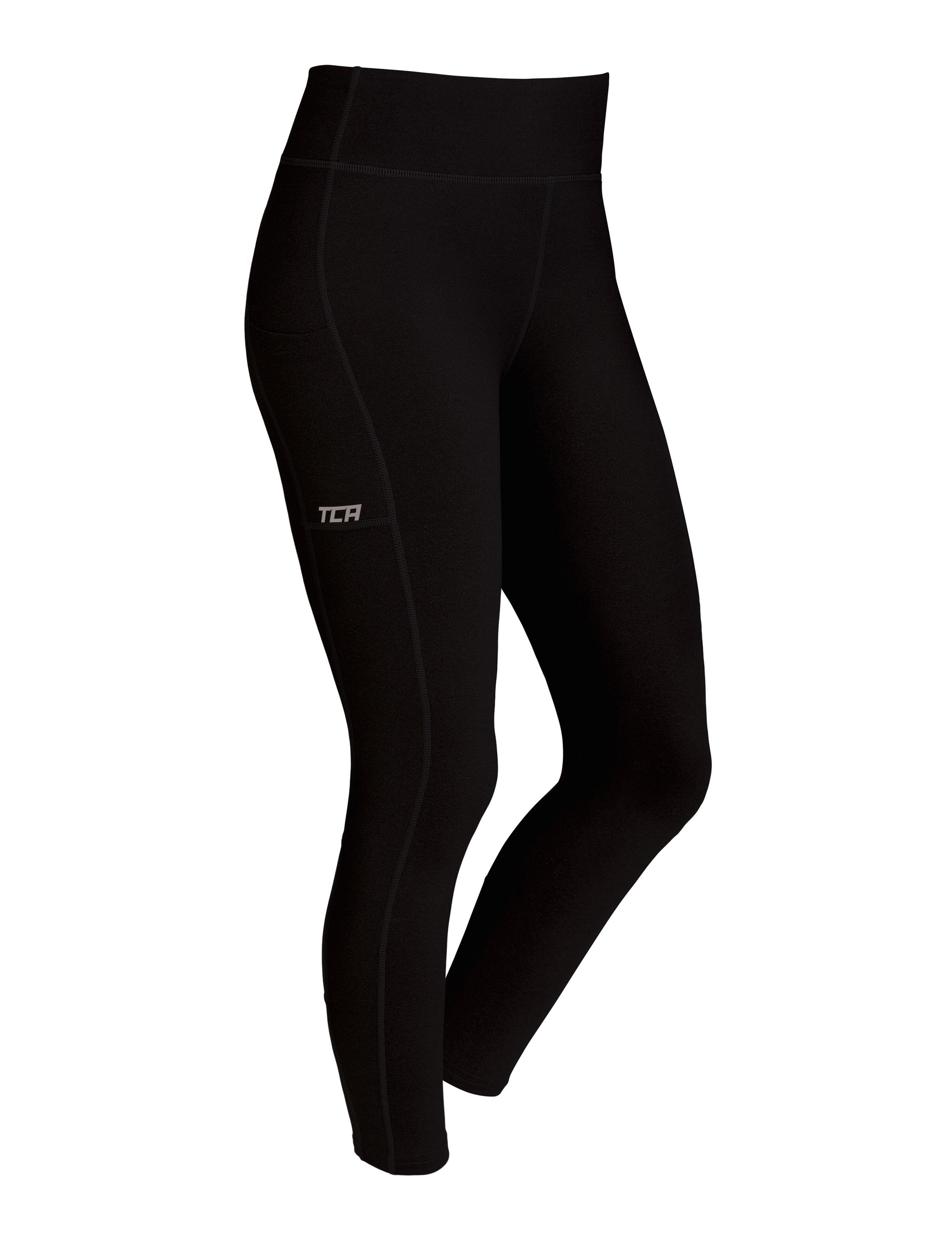 TCA Girls' Super Thermal Base Layer Leggings - Black Rock