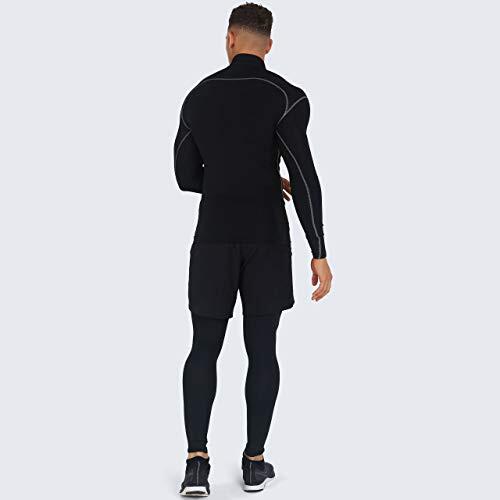 Men's Performance Base Layer Compression Top - Mock - Black 5/5