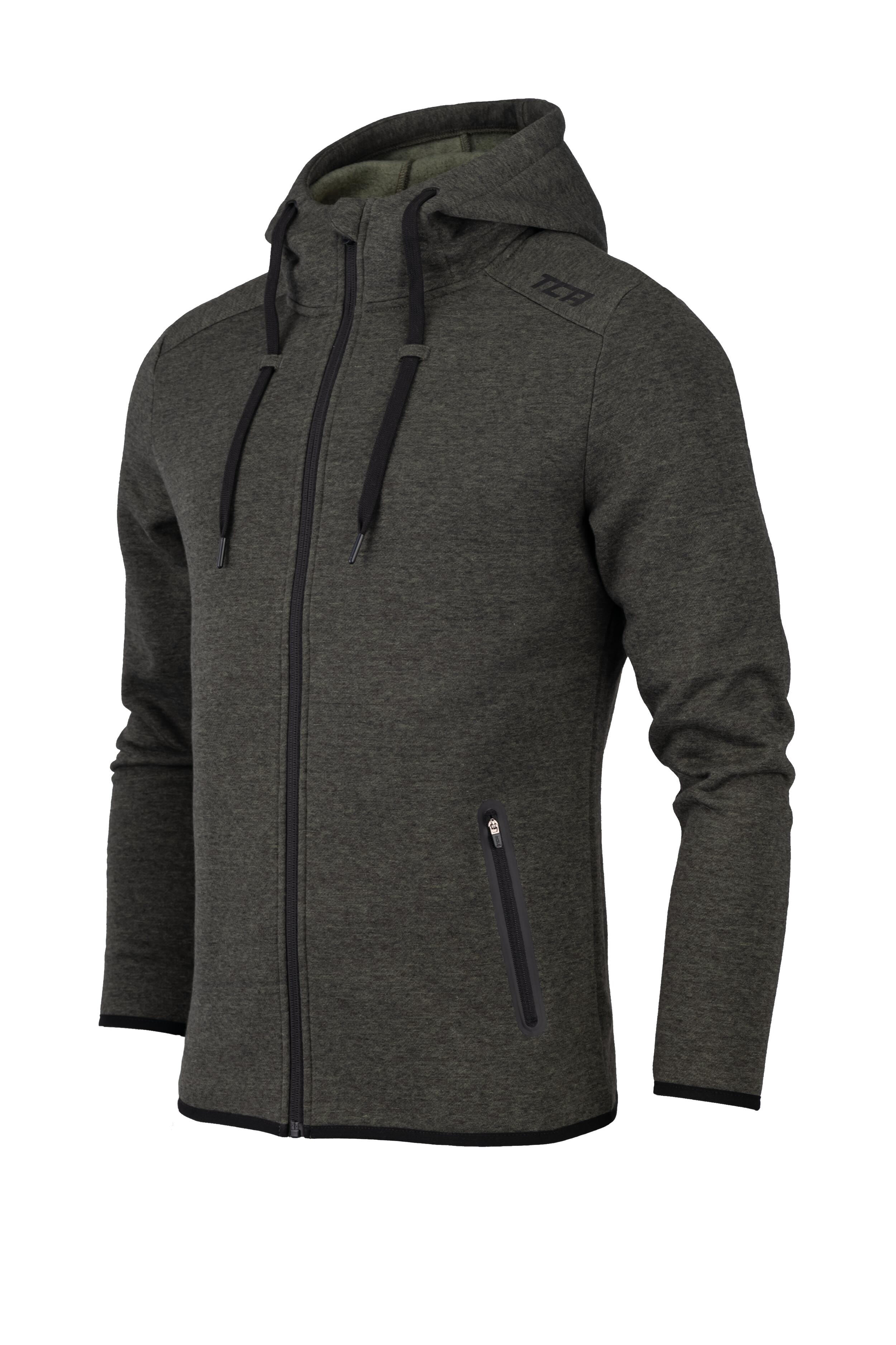 TCA Men’s Revolution Tech Hoodie with Zip Pockets - Dark Army Marl