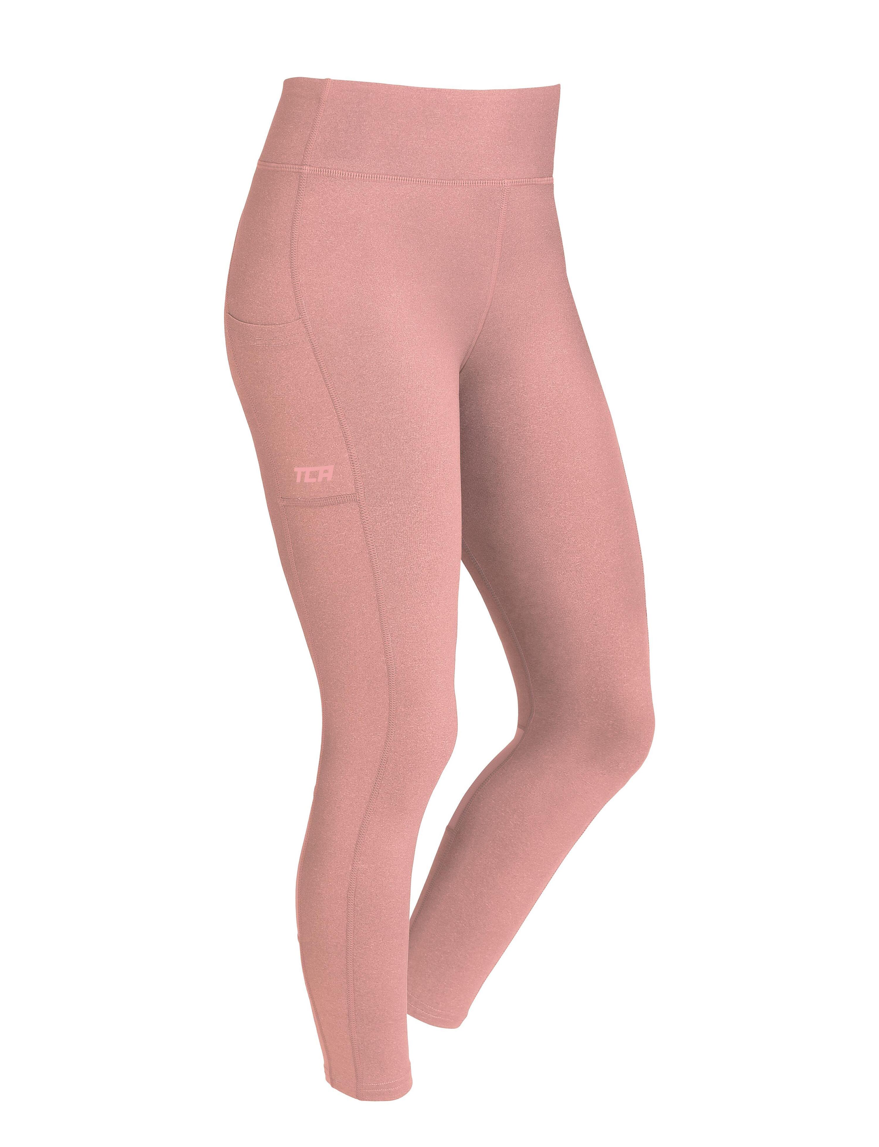 Girls' Super Thermal Base Layer Leggings - Silver Pink Marl 1/4