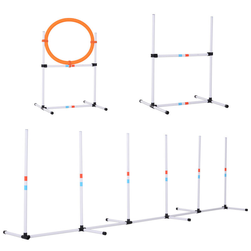 Set de entrenamiento de agilidad Pawhut naranja 74,5x67x94,5 cm