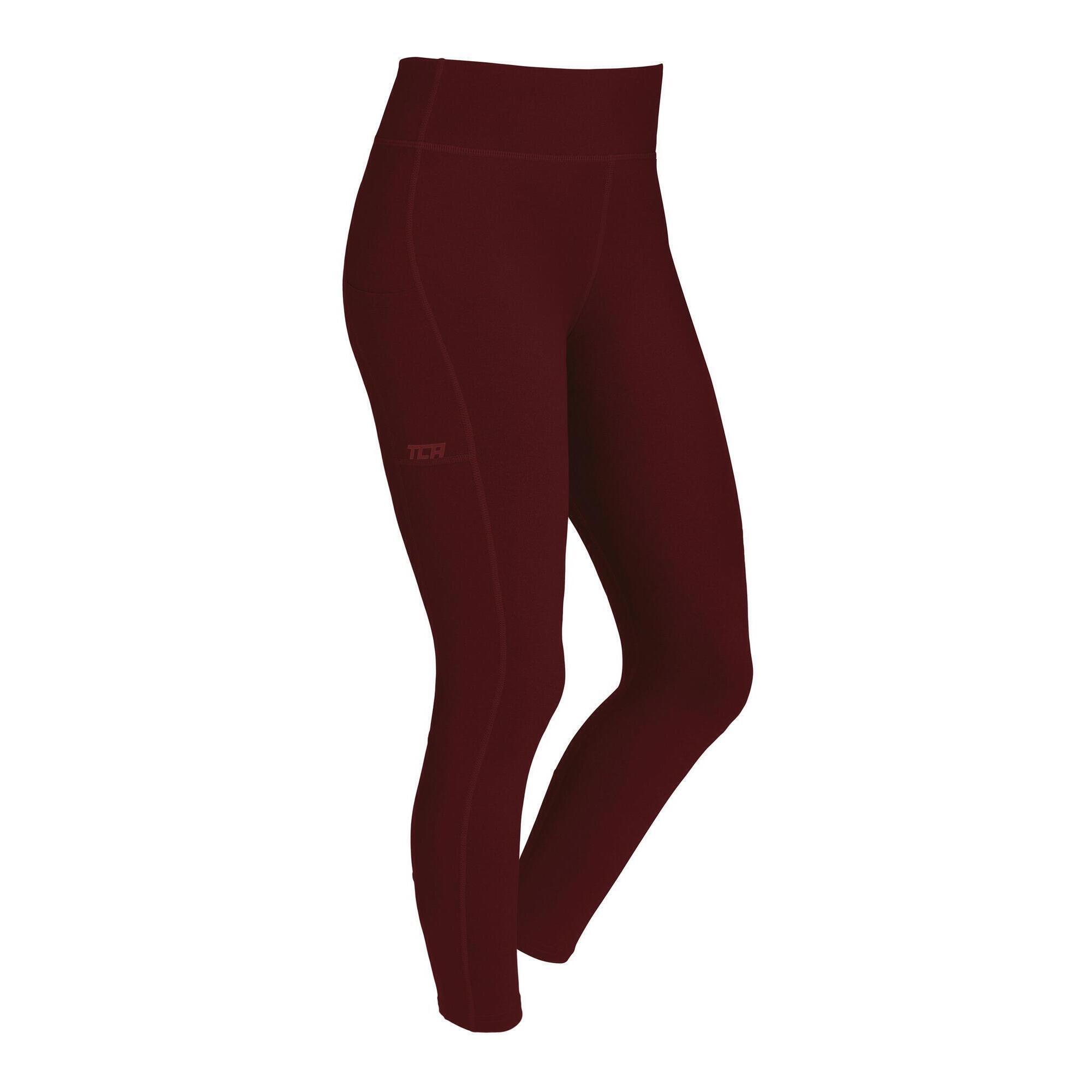 TCA Girls' Super Thermal Base Layer Leggings - Cabernet