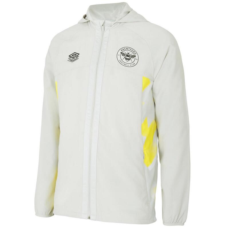 Brentford FC Veste imperméable 22/23 Enfant (Blanc / Jaune vif)