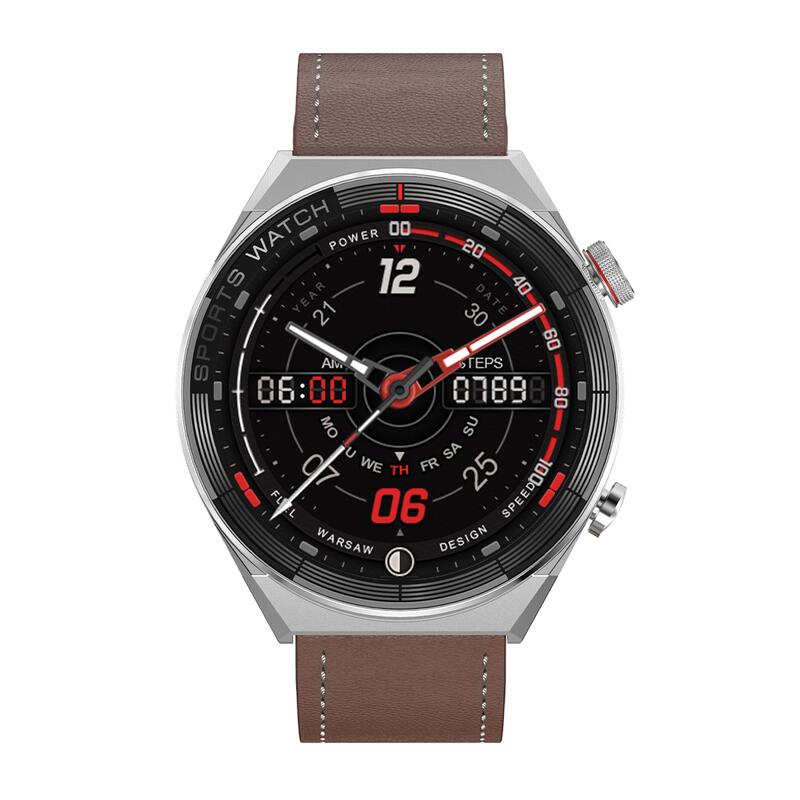 Reloj inteligente Multideporte Watchmark Maverick de piel marrón