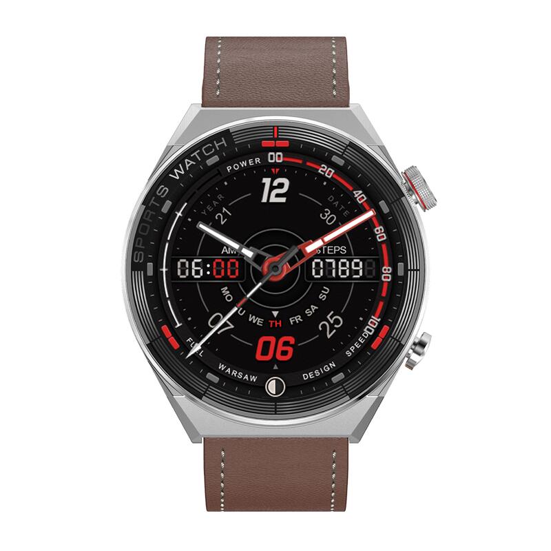 Watchmark - Smartwatch Maverick Brązowy skórzany