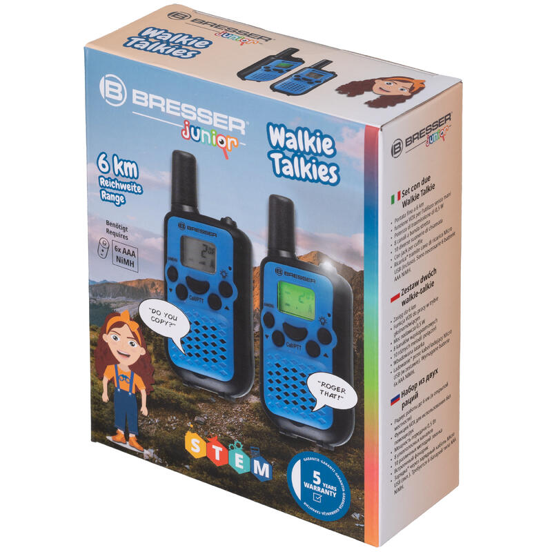Set de 2 talkies-walkies FM avec longue portée jusqu'à 6 km et fonction VOX  Allemand BRESSER