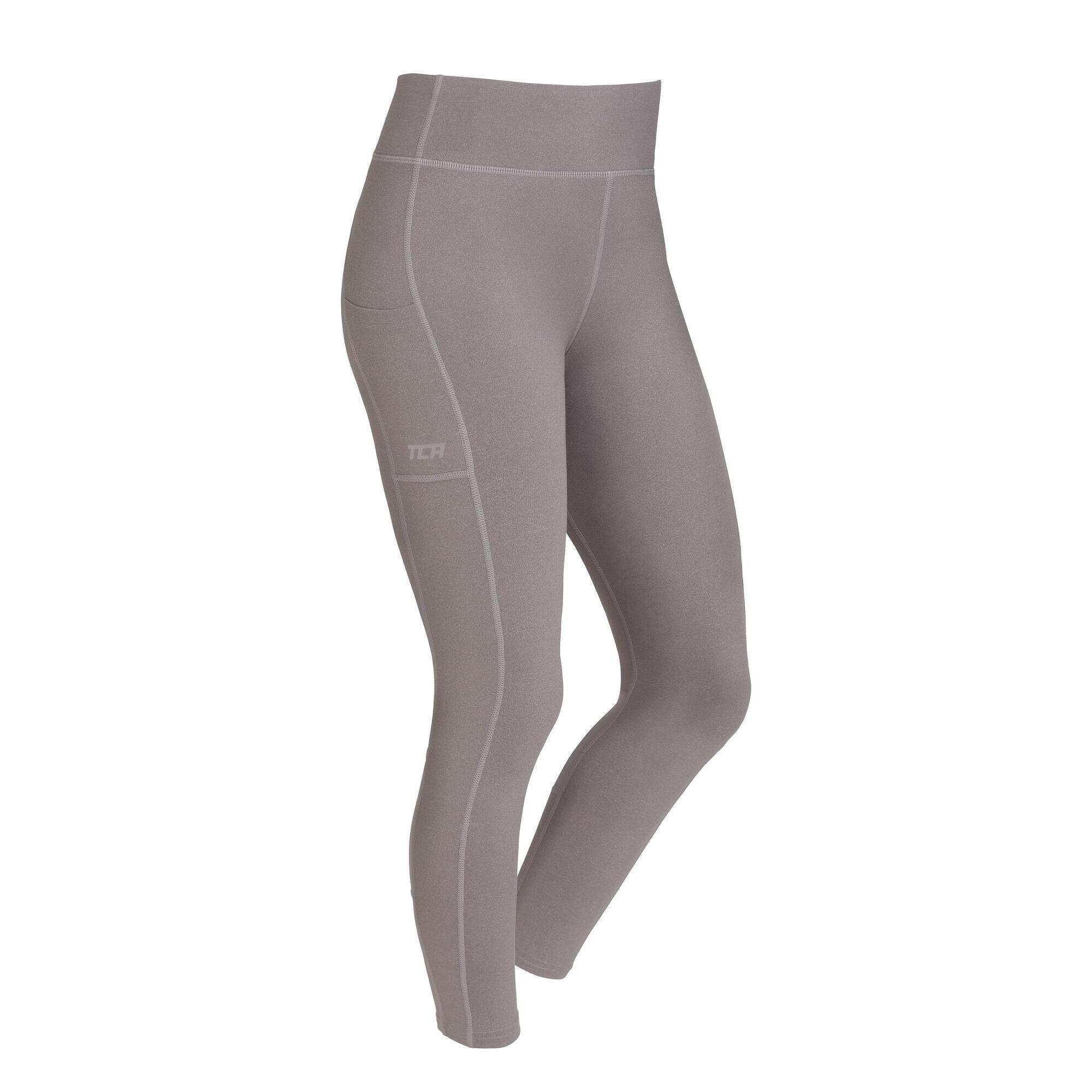 TCA Girls' Super Thermal Base Layer Leggings - Light Grey Marl