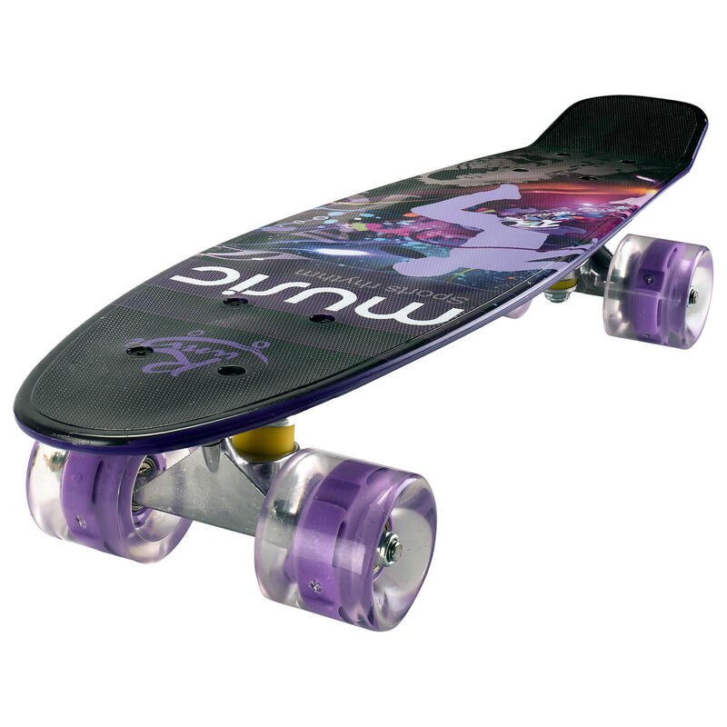 Penny Board cu roti luminoase 22'', PU, Aluminium truck, 90 KG Music Rhythm