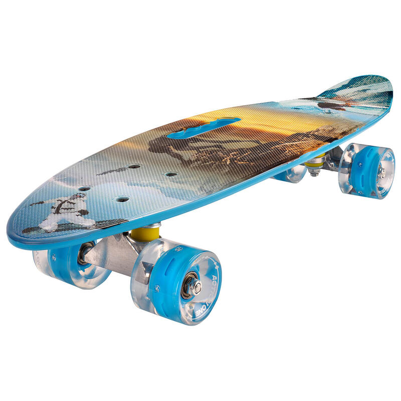 Penny board Portabil, PU, ABEC-7, Aluminium truck, Happy Seaside