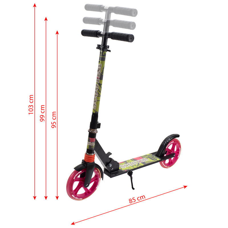 Roller lengéscsillapítóval és emelővel, Jumbo 2 , 200 mm, rózsaszín kerekekkel