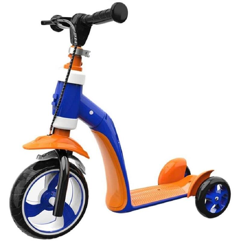Trotineta, Tricicleta , 2 in 1 Biker, albastru/portocaliu