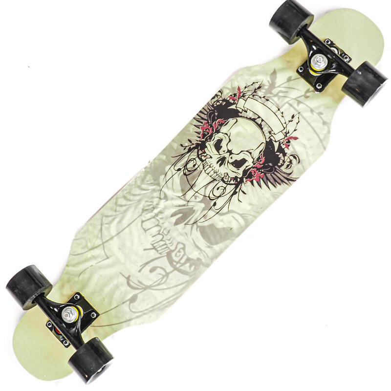 Longboard Angry Skull , ABEC-7, PU, Aluminiu, 100kg, 79 x 20 cm