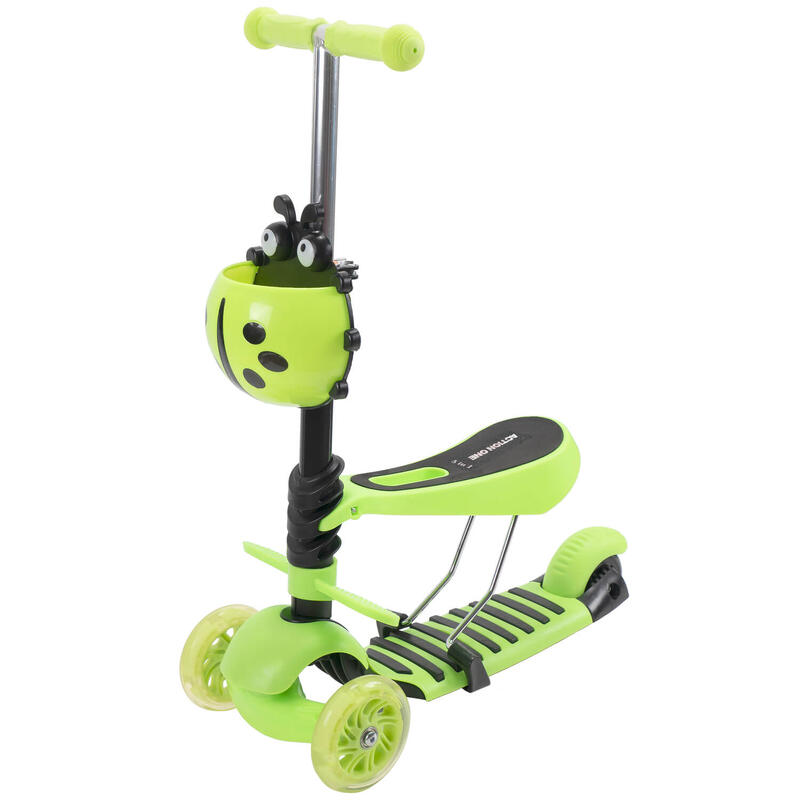 Trotineta 5 in 1, Smart Kid  cu roti luminoase, Verde