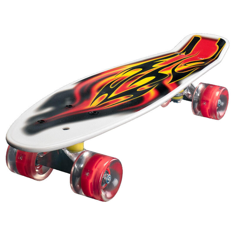 Penny Board cu roti luminoase 22'', PU, Aluminium truck, 90 KG Flames