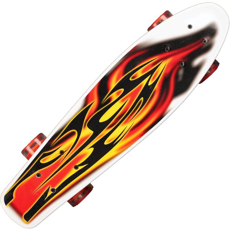 Penny Board cu roti luminoase 22'', PU, Aluminium truck, 90 KG Flames