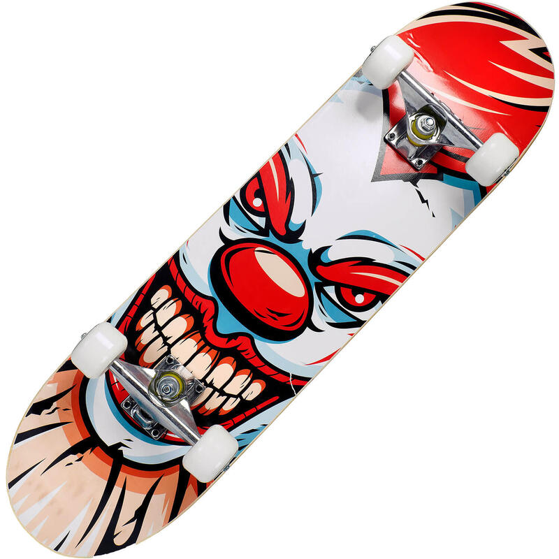 Skateboard ABEC-7, Aluminiu, 79 x 20 cm, rosu, Clown