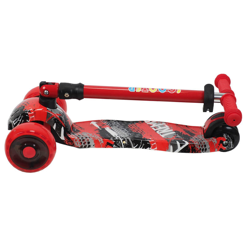 Rider összecsukható roller széles és fényes kerekekkel, Piros
