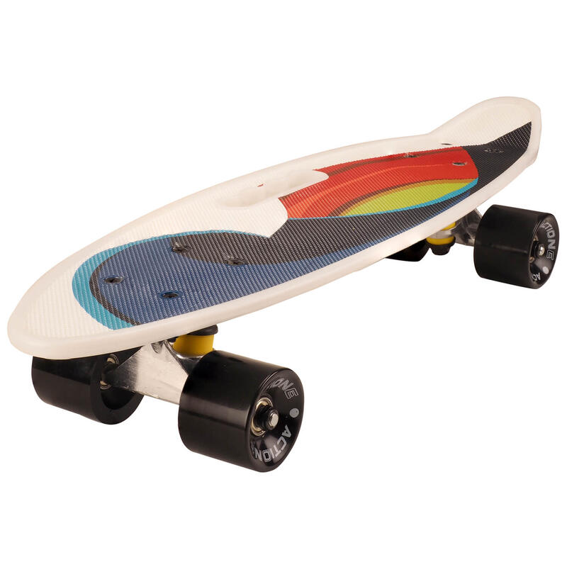 Penny board Portabil ABEC-7, PU, Aluminiu, Color Wave