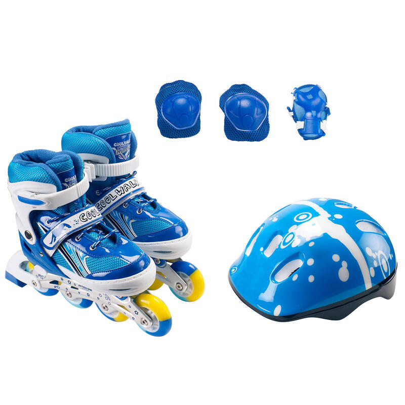 Set de role Ciel cu casca si protectii in rucsac, marimea L (39-42), albastru