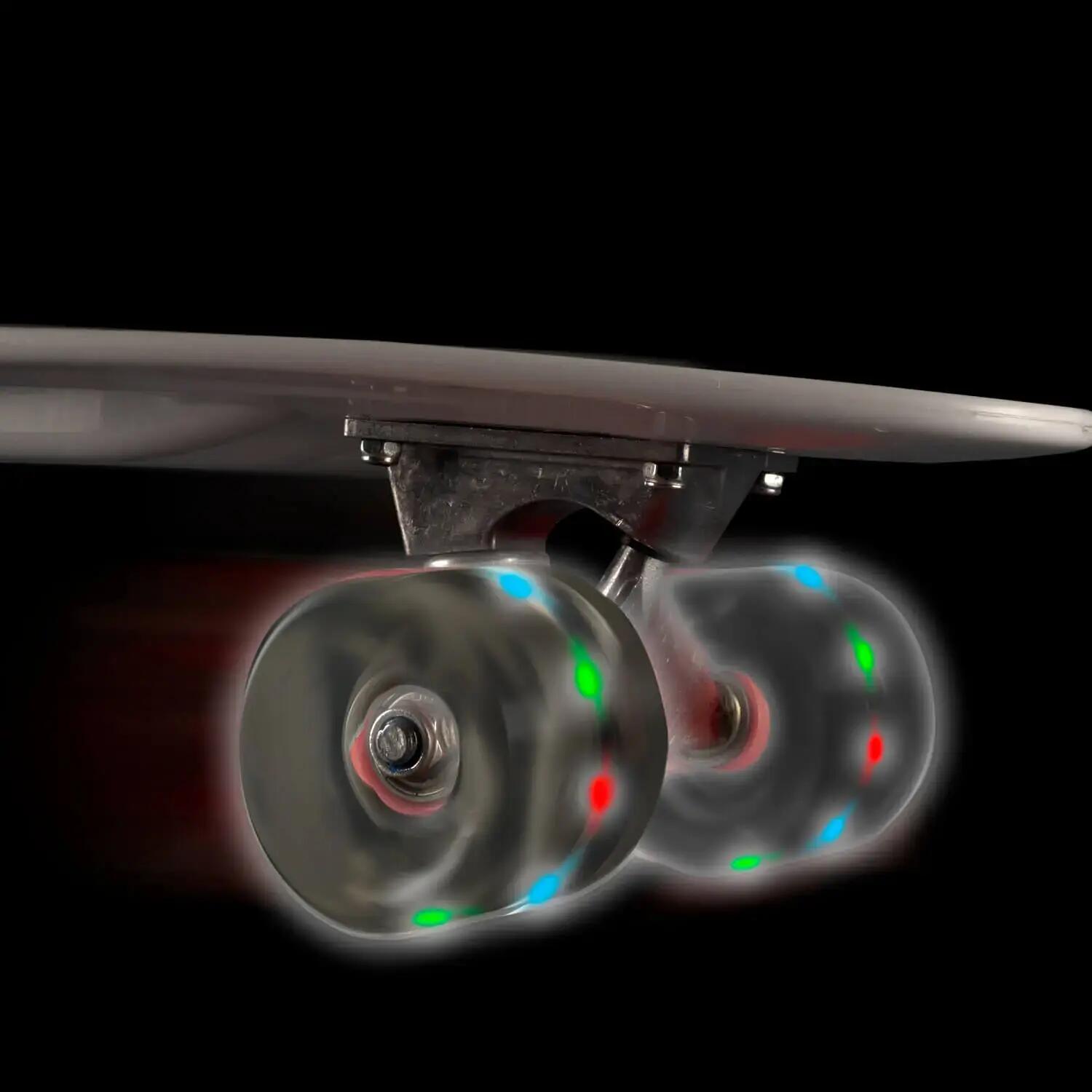 Penny Board cu roti luminoase, 56 cm, PU, Aluminium, 90 KG Happy Skull 5/5