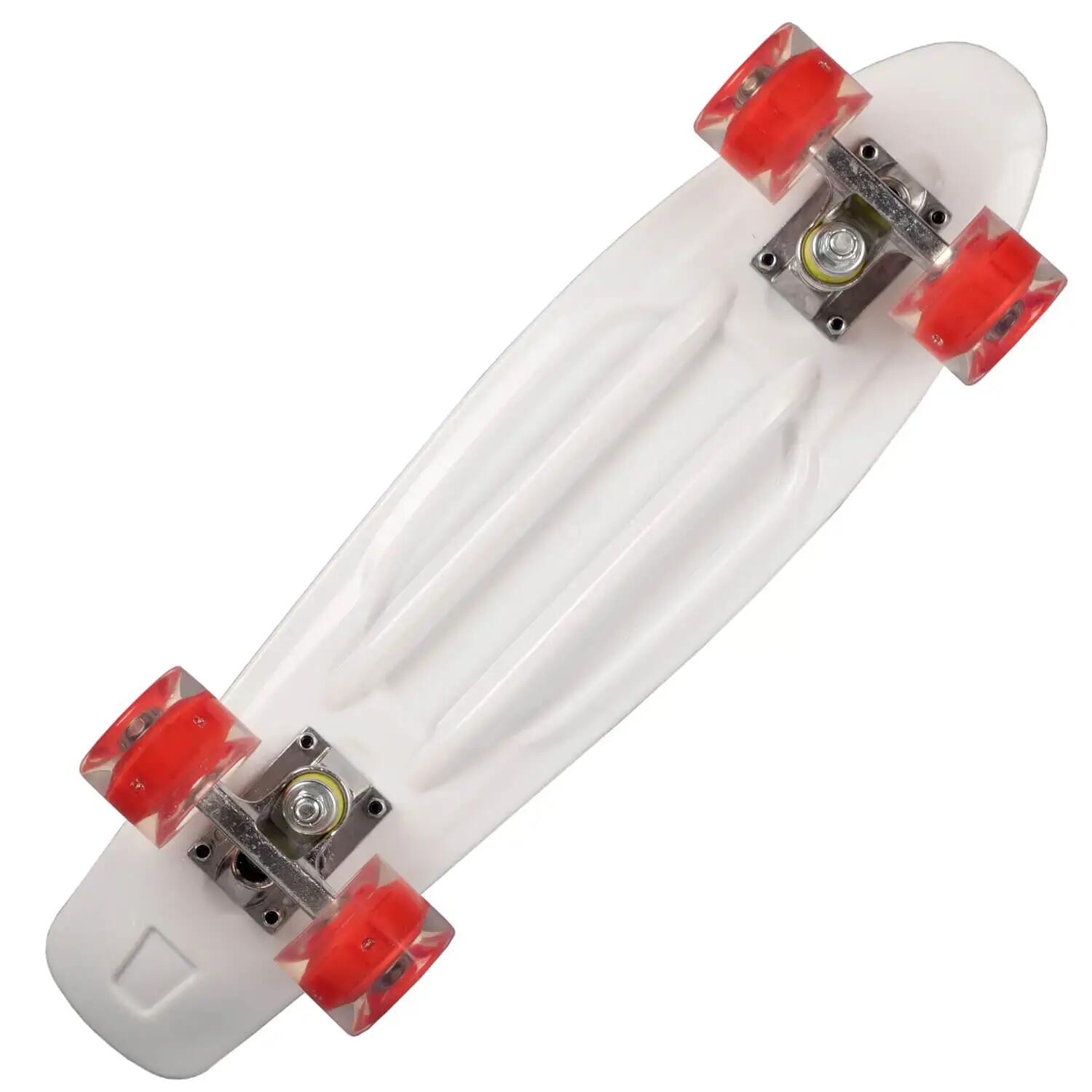 Penny Board cu roti luminoase, 56 cm, PU, Aluminium, 90 KG Happy Skull 4/5