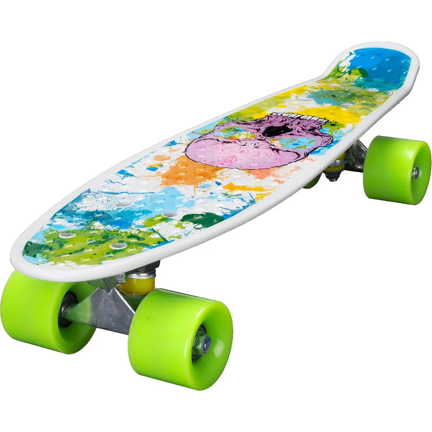 Penny Board 22'', ABEC-7, PU, Aluminium truck, Pink Skull 2/3