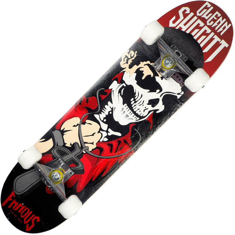 Skateboard ABEC-7, Aluminiu, 79 x 20 cm, negru, Famous Skull