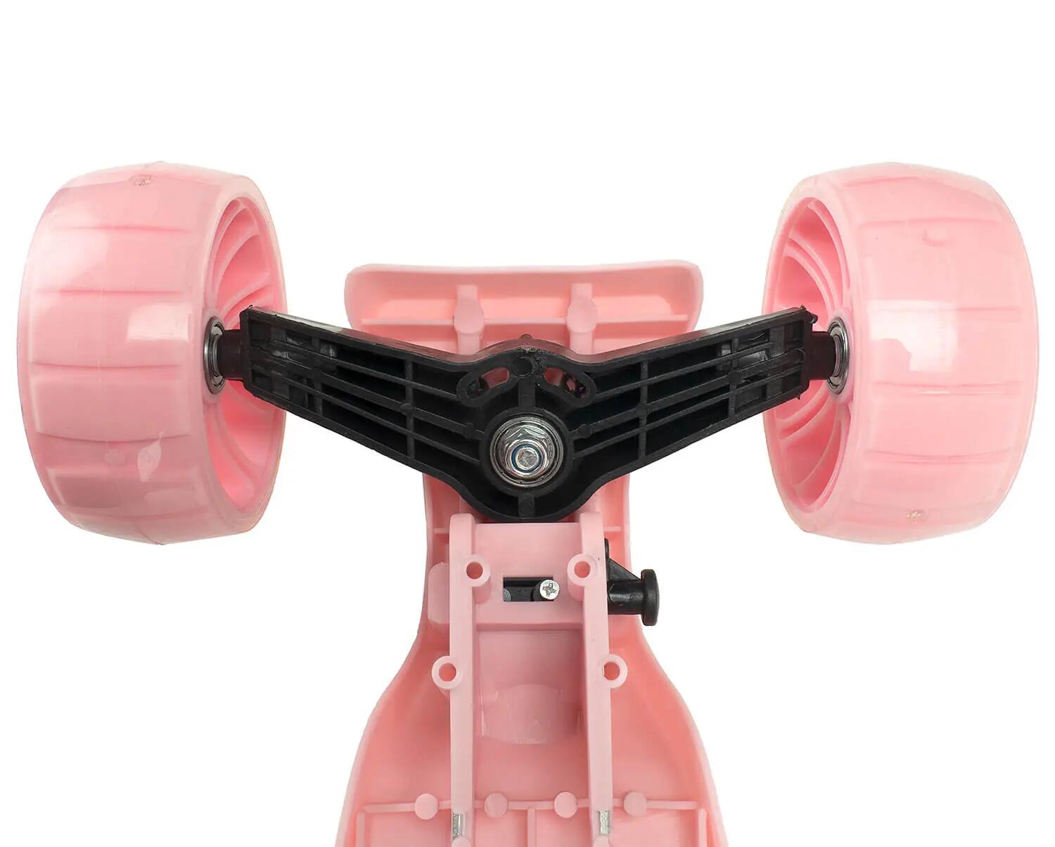 Trotineta copii Balance Big Wheels, roti luminoase si late, roz 5/5