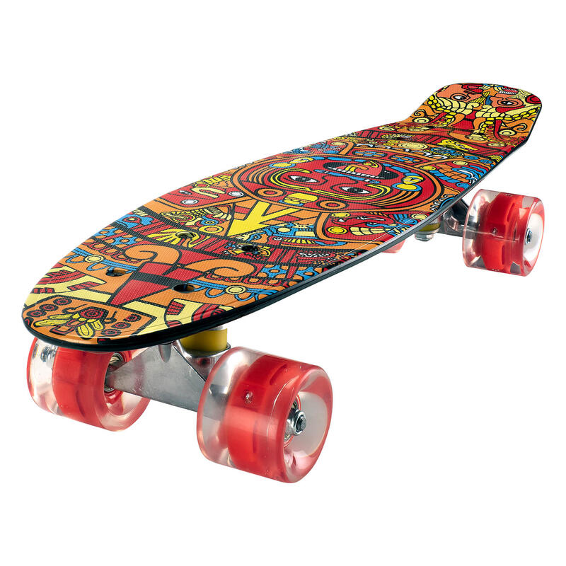 Penny Board cu roti luminoase 22'', PU, Aluminium, 90 KG Azteca