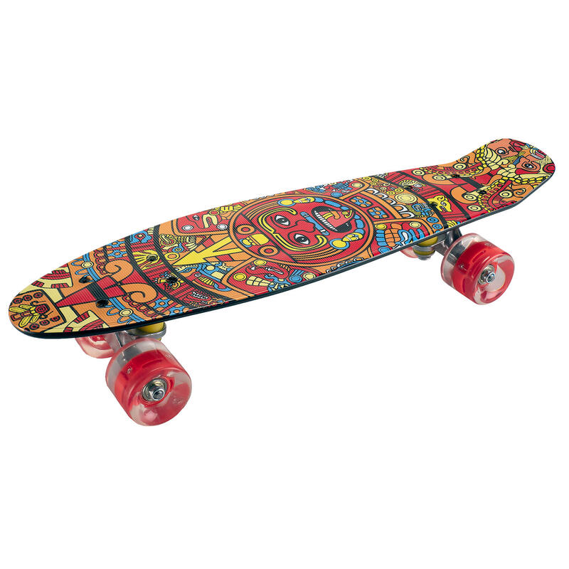 Penny Board cu roti luminoase 22'', PU, Aluminium, 90 KG Azteca