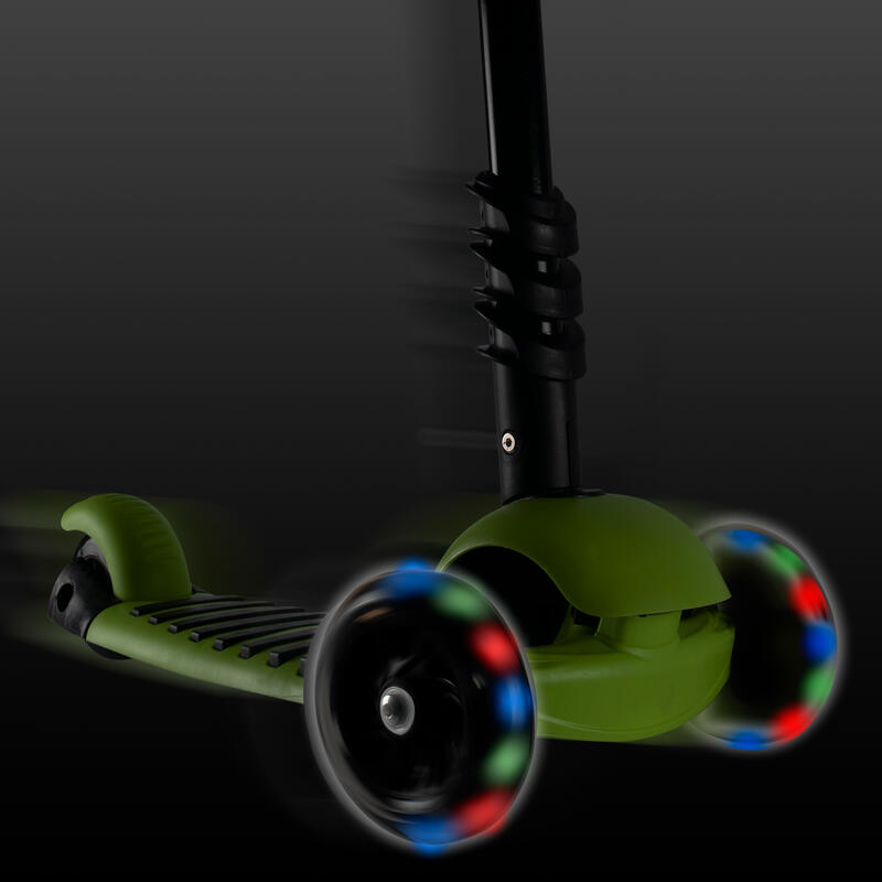 Big Wheels 3 az 1-ben roller széles és fényes kerekekkel, Zöld