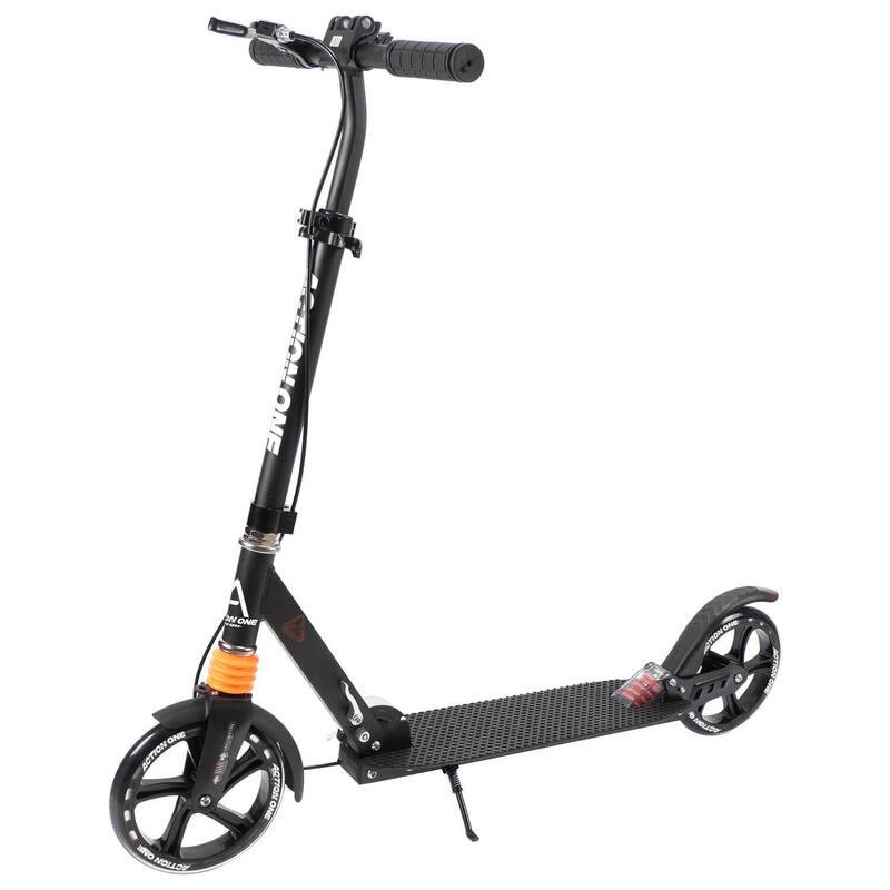 Trotineta cu 2 amortizoare, CityGlide 2XL, 200 mm, Aluminiu, PU, ABEC-7, negru